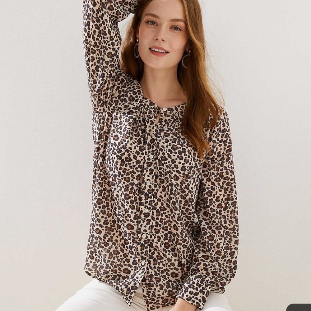 NWOT: LOFT Leopard blouse.